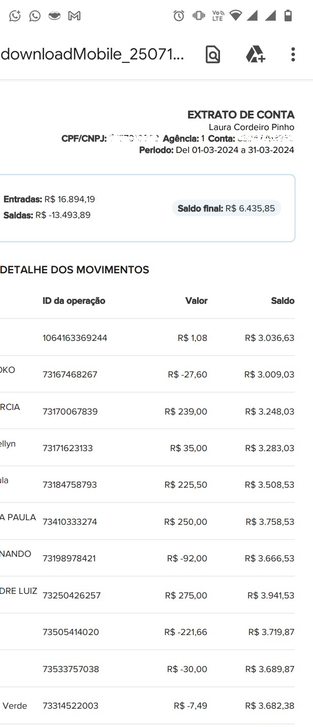 Prova de Faturamento Real